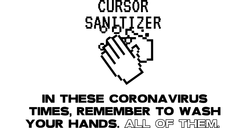 Logotip i missatge del sanitizer del cursor